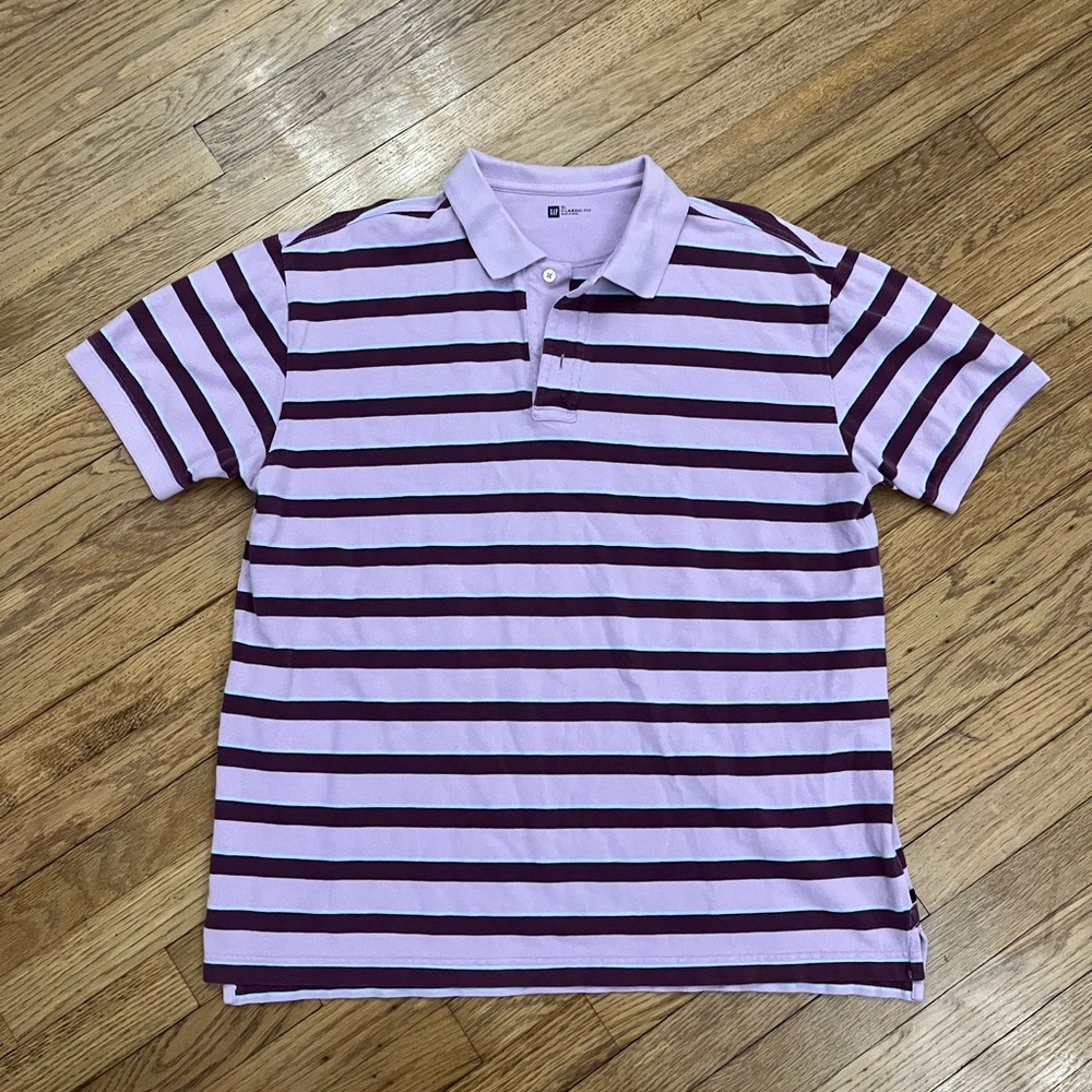Striped Purple Men's Polo Shirt